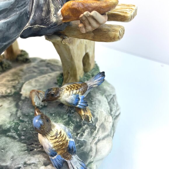 Vintage Large Capodimonte "Hobo On Bench" Italian Porcelain Figurine, 9.5" - Picture 6 of 16